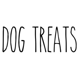 Black - Dog Treats Vinyl Decal - Puppy Pet Snacks Training - Farmhouse Skinny Font - 11.5w x 4h inches - Die Cut Sticker