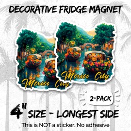 Mexico City Ciudad de México Magnet 4 Inch 2-Pack CDMX – Strong Vinyl Decorative Travel Magnets for Fridge Locker Kitchen Office – Cute Fun Aesthetic Cool Durable & Long-Lasting Souvenir ID44999