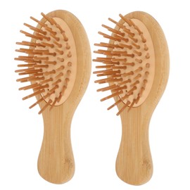 Generic 2Pcs Oval Bamboo Cushion Scalp Massage Combs for All Hair Types Durable Household Styling Tools to Promote Blood Flow Portable and Comfortable for Travel Home Use