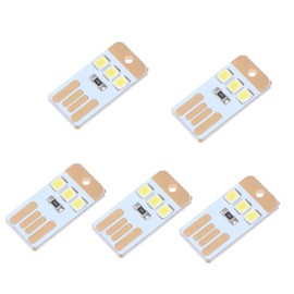 Operitacx 5 Stück USB LED Mini Lampe Set Campinglampe Aufladbar USB für Laptop Notbeleuchtung Schlüsselanhänger Design Kompakt Leicht