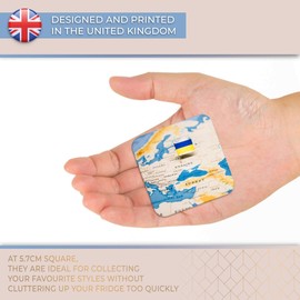 Destination Vinyl ltd Fridge Magnet - World Map Ukraine Flag Kiev Travel for Office, Cabinet and Whiteboard, Magnetic Stickers, 46472