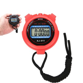 DEVENTORZ Stopwatch, Waterproof Timer, High Precision Timer, Referee, Competition, Timer, Study, Training (Red)