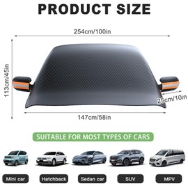 Windscreen Cover Winter Windscreen Cover Car with 6 Magnets Fixation, Magnetic Windscreen Cover Car Cover Winter for Against Snow, Ice, Frost, Dust, UV Protection