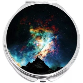 NewCharms Night Sky Northern Lights Compact with Mirrors - for Pocket or Purse