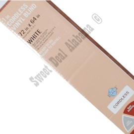 THD Two (2) Sets of  72"W x 64"L Cordless Light Filtering White Vinyl 1" Mini Blinds