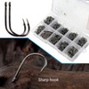 QualyQualy 500-1000pcs Carbon Steel Fishing Hooks W/Portable Plastic Box, Assorted