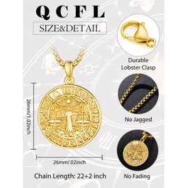 Gold Libra Necklace for Men Sterling Silver Zodiac Constellation Necklace Gold Libra Pendant Jewelry Zodiac Gifts for Men