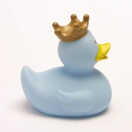 LILALU SHARE HAPPINESS – Badeente für Babies, Kinder und Erwachsene – Quietscheente – Ente mit Krone - hellblau