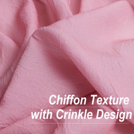 1 Piece Ombre Chiffon Sheer Window Scarf Valance Curtains 18ft for Living Room, Home Decor, 52"x216" Long Crinkle Soft Window Top Sheer Voile Valance for Wedding Party Decor, Pink