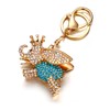 EVER FAITH Key Ring Crystal Rhinestone Celtic Skull Skeleton Head