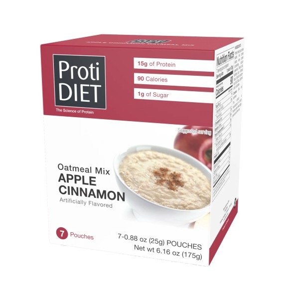 ProtiDIET Apple Cinnamon Oatmeal , High Protein, Keto Diet Friendly