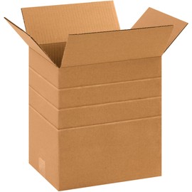 Partners Brand PMD11812 Multi-Depth Corrugated Boxes, 11 1/4"L x 8 3/4"W x 12"H, Kraft (Pack of 25)