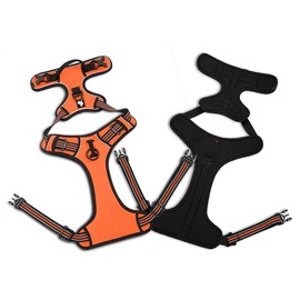 WINHYEPET True Love Dog Harness, No-Pull Reflective Pet Harness with 2 Leash Clips Adjustable Soft Padded Dog Vest with Easy Control Handle for Small Medium Large Dog TLH5651(Black,M)