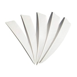 HNZMDY 50 Pcs 4 Inch 5 Inch Archery Arrow Fletching Turkey Feather Fletching Right Wing Left Wing Feather Real Arrow Vanes for Hunting Arrow Accessories DIY Archery (5 inch/left wing, White)