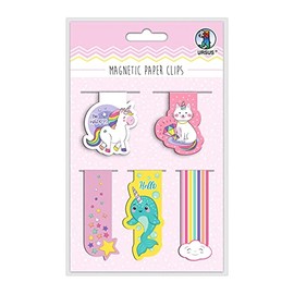 Ursus 43000003 Magnetic Paper Clips Magic, Magnetic Bookmarks and Decorative Clips for Books, Pack of 5 in 5 Different Designs, Ideal as a Gift and Great Accessory for Organisers and Books