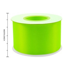 Simplegoal Double Face Luorescent Green Satin Ribbon 2 Inch X 25 Yards Polyester Ribbons for Gift Wrapping Fabric Ribbon for Crafts Flower Bouquet Sewing Arts Wedding Party Decoration