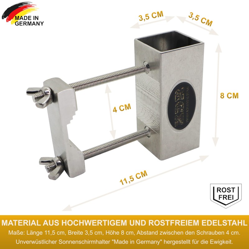 Parasol Holder Stainless Steel for Balcony Railing Round and Square