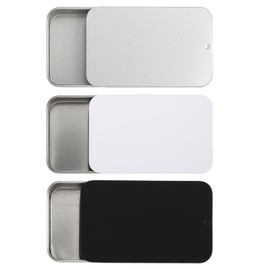 3 Pcs Small Dental Floss Case Metal Portable Compact Pick Dispenser Tin Sliding Refillable Flosser Organizer Box Mini Holder for Pill Oral Care Travel Hotels Dating Dinners Teeth Cleaning