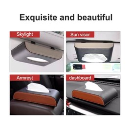 XIWALAI Car Tissue Box Car Sun Visor Leather Tissue Holder Auto Interior Storage Decoration Car Stuff Accessories Auto Tissue Box Decor (Size : Mixed color 2 Pcs)