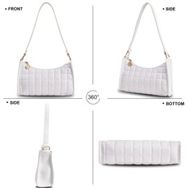 DiafebWanghh Shoulder Bag for Women Small Purses checkered pattern Clutch Purse Vegan Leather Little Purse Cute Mini Handbag (White)