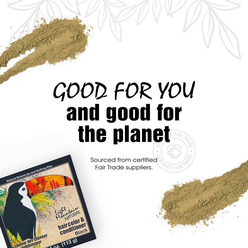 Light Mountain Henna Hair Color & Conditioner - Black Hair