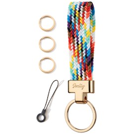 SENLLY Car Keychain, Stretchy Key Holder, Original Elastic Anti-Drop Design Finger Lanyard Strap