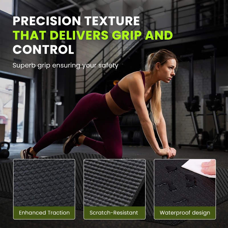 Stepwaver Large Exercise Mat 5'×7', 8mm（1/3") Thick Workout Mat for