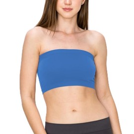 Prime fashions Ladies Boob Tube Strapless Vest Bra - Sweat Free for Workout (S-M, Royal Blue)