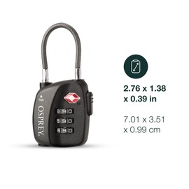 Osprey Europe TSA 3 Dial Cable Lock Unisex Black - O/S