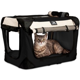 Large Cat Carrier & Dog Carrier for 2 Cats or Medium Dog. Soft Sided Pet Carrier for Travel. Collapsible, Portable with Soft Bed, Top & Side Loading, Locking Zippers, Puppy Crate & Kennel