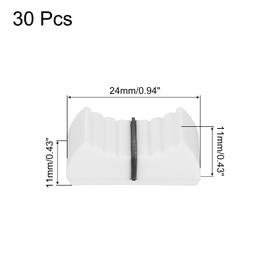 sourcing map Straight Slide Potentiometer Flat Push Knob Plastic Flat Push Knobs for Potentiometer,Guitar, Console,Volume,Bass Insert Shaft 8x1mm/0.31x0.04 Inch White Black Pack of 30