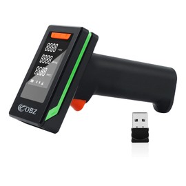 OBZ 2D Bluetooth Barcode Scanner with Large Screen, Compatible with 2.4G Wireless & Bluetooth & USB Wired, Connect Smart Phone, Tablet, PC, Wireless QR Code Scanner Work with Windows Mac iOS Android