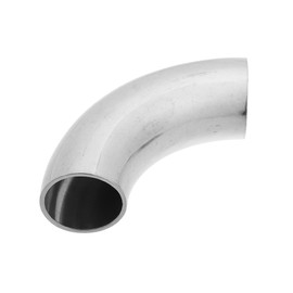 REPAIROCK 1 Pcs OD 1 Inch 90 Degree Mandrel Bend Elbow SS304 Stainless Steel Bend Tube Exhaust Elbow Pipe for Car Modified Exhaust System 1" Piping Silver Tone Auto Replacement Parts