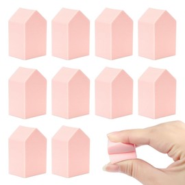 Changjiq Sponge Makeup, Large Capacity, 35 Pieces, House-Type, Foundation, Makeup Puff, Dual-Use Type, No Water, Disposable Sponge, Mini Puff, High Density Cosmetics, No Rubber, Makeup Supplies (Pink)