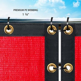 6' x 10' Red Privacy Screen Fence Cover Panel Shade Cloth Fabric for Chain Link Fence Driveway Playground Yard Garden Farm UV Protection