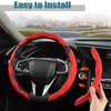 GIANT PANDA Leather Steering Wheel Cover, Car Accessories Interior, 3-Piece