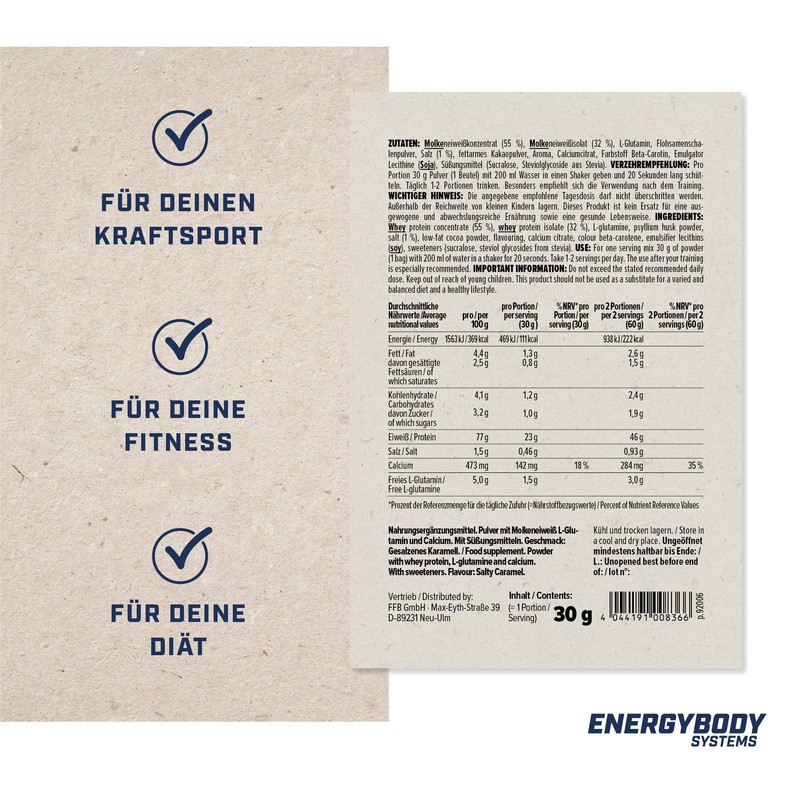 Energybody® Nature Whey Protein Powder Sample Pack - 5 x