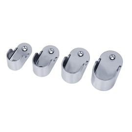 2 x Pipe Wall Brackets Oval Pipe Holder Clothes Rail Rail Holder Wardrobe 1-14 (Tube Diameter 25 mm)