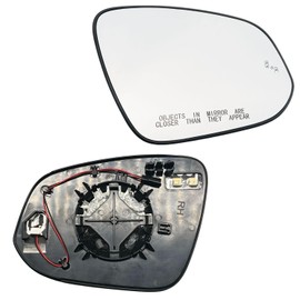 Right Passenger Side Mirror Glass Heated W/Blind Spot Without Auto Dimming Compatible with for 2014-2024 Toyota Highlander 2PIN (Passenger Blind Spot No-Anti-glare)