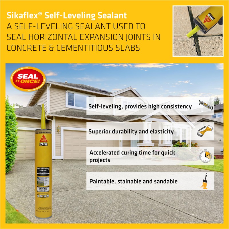 SIKA Sikaflex Self Leveling Sealant, Sandstone, 29 fl oz fL,