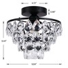 Luupyia Mini Crystal Chandelier Ceiling Light Small, Modern Crystal Ceiling