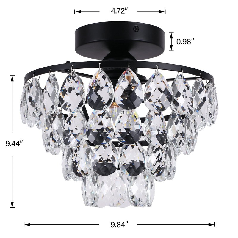 Luupyia Mini Crystal Chandelier Ceiling Light Small, Modern Crystal Ceiling