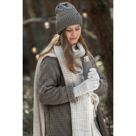 KNIT FACTORY - Lana Gloves - Knitted Gloves for Winter - Wool Hand Warmers - High Quality, baked apple, Unit size