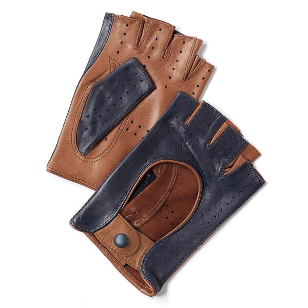 Acaba Bicolore Driving Gloves, Red x Navy, Blue x Camel,