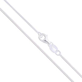 Sterling Silver Light Cable Chain 1.4mm Solid 925 Rolo Link Wide Pear Shape Clasp Necklace 30"