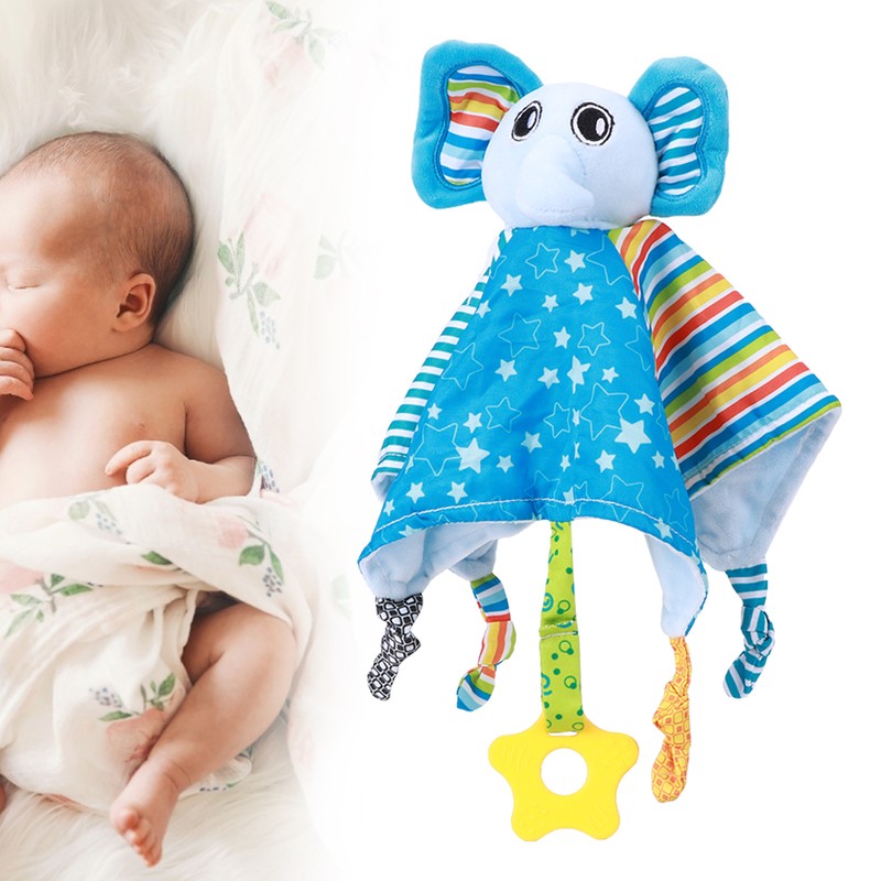 2pcs Infant Soft Cartoon Animal Appease Towel Teether Baby Soothing