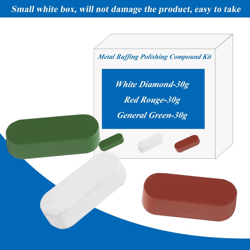 Sunxeke Metal Buffing Polishing Compound Kit,Buffing Wheel Compound Including White