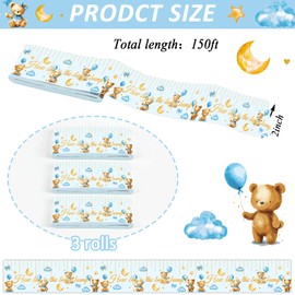 gisgfim 150ft Baby Shower Games Belly Measuring Tape for Baby Shower Gender Reveal Tummy Measure Baby Bump Tape Supplies Measure Tape Game Party Favors for How Big Is Mommys Belly Game(Brown Bear)