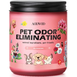 AOOVOO Pet Odor Eliminator Candle - Blossom Odor Eliminating Candle, Highly Fragranced Air Freshing Scented Candles, Natural Soy Wax, 9 oz