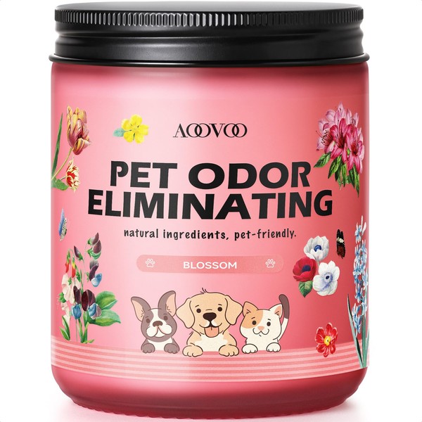AOOVOO Pet Odor Eliminator Candle - Blossom Odor Eliminating Candle,